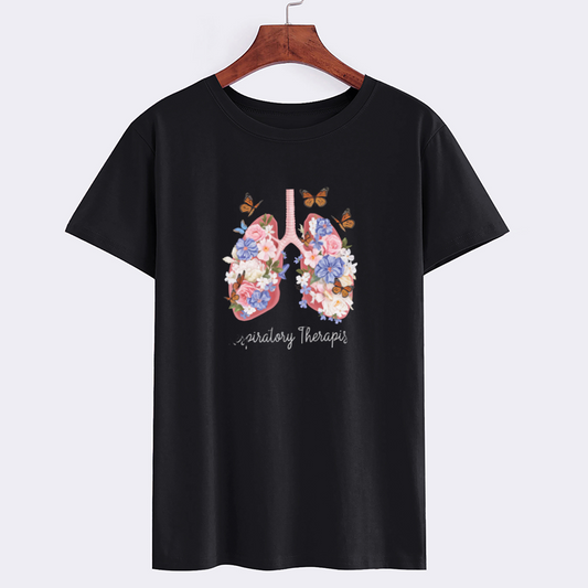 Floral Lung Respiratory Therapy T-Shirt