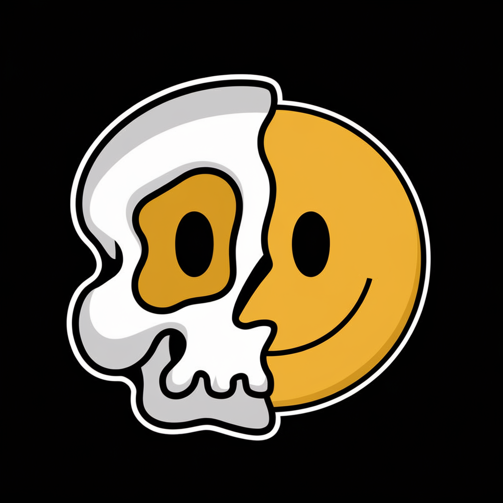 Skull and Smiley Face Graphic T-Shirt
