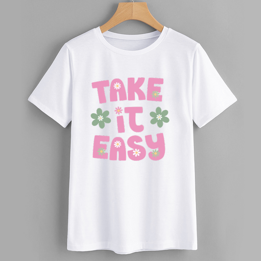 Floral Graphic Tee - Take It Easy T-Shirt