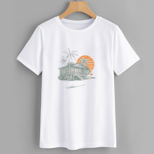 Beach House Sunset Graphic T-Shirt
