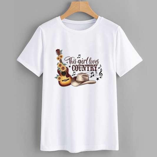 This Girl Loves Country Music Graphic T-Shirt