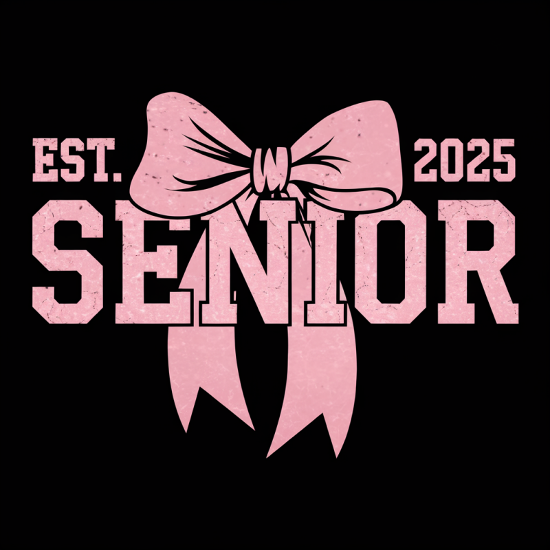 Class of 2025 Senior T-Shirt with Pink Bow Design