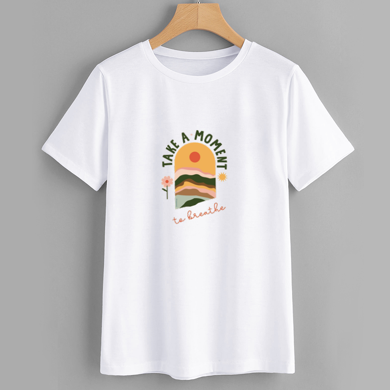 Take A Moment Graphic Tee - Relax and Breathe