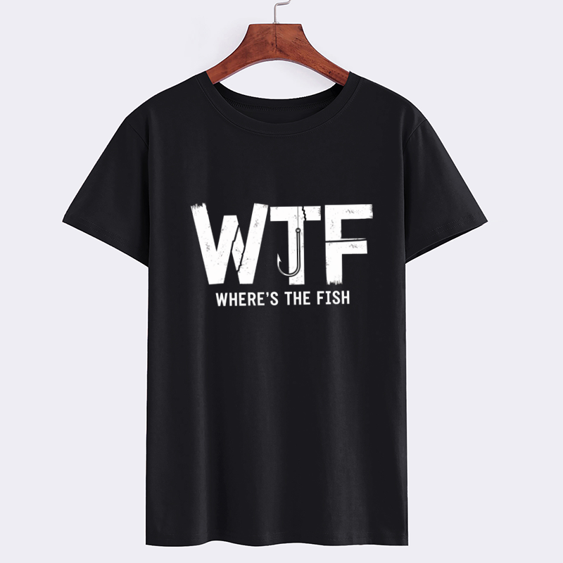 WTF Where's The Fish Funny Fishing T-Shirt