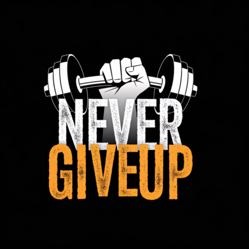 Never Give Up Fitness T-Shirt for Gym Enthusiasts