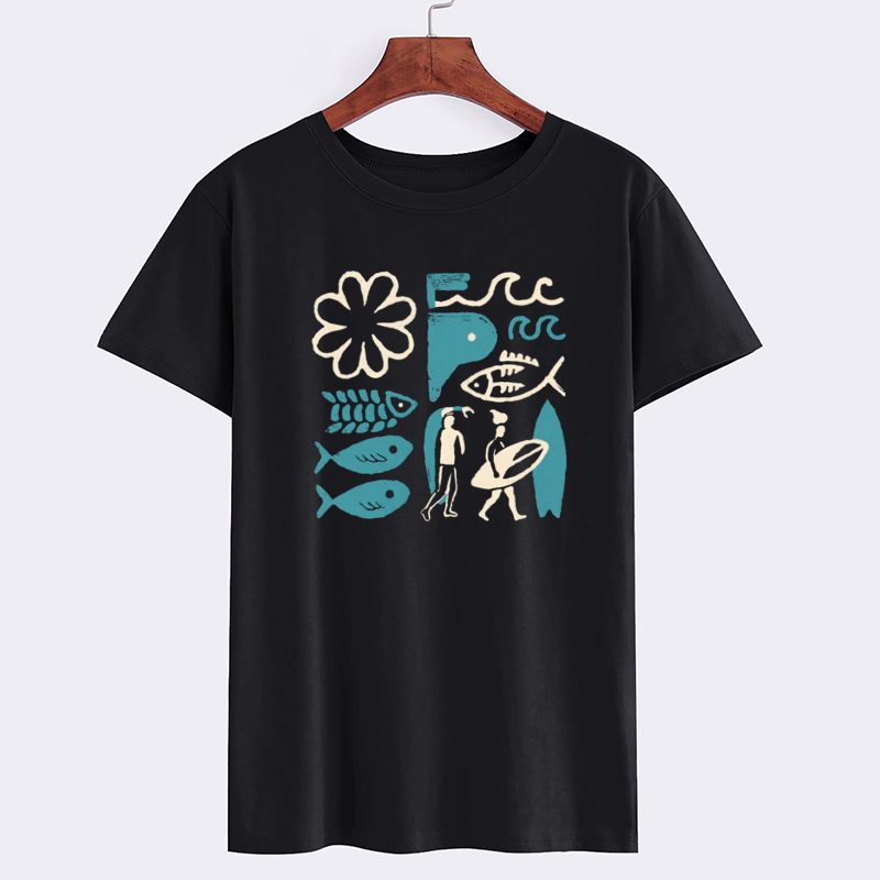 WaveStyle Vintage Surf Graphic Cotton T-Shirt