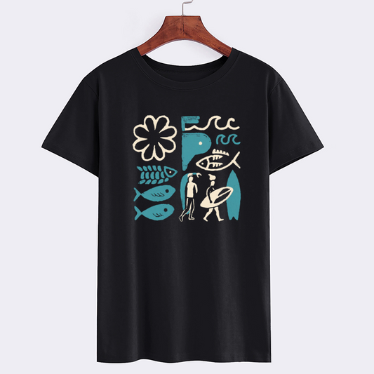 WaveStyle Vintage Surf Graphic Cotton T-Shirt