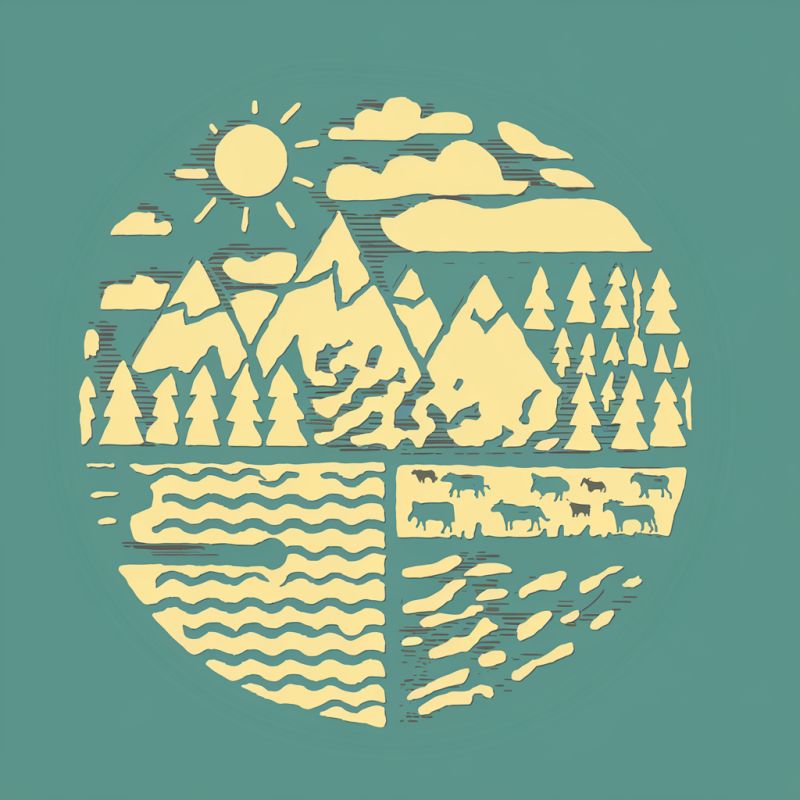 Nature Inspired Black Graphic T-Shirt with Mountain Design