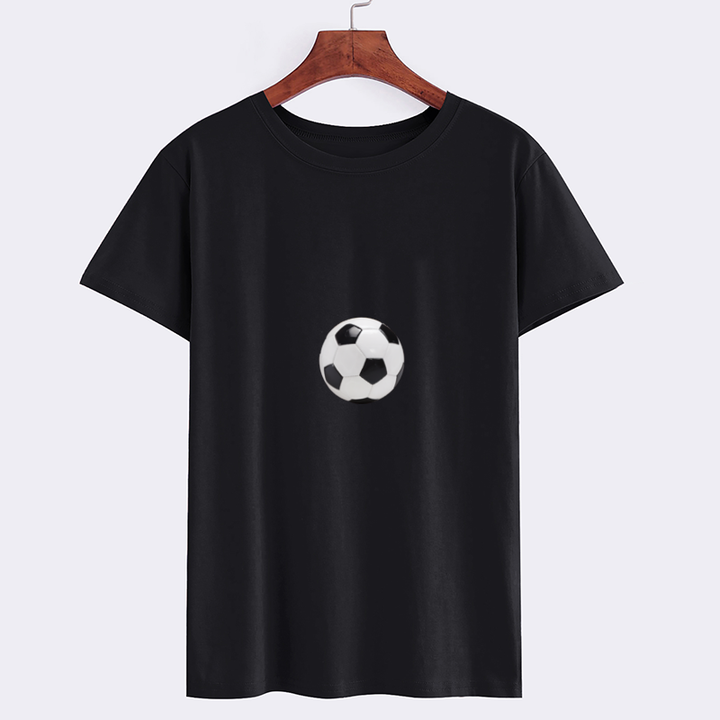 Black Soccer Ball Graphic T-Shirt for Sports Enthusiasts