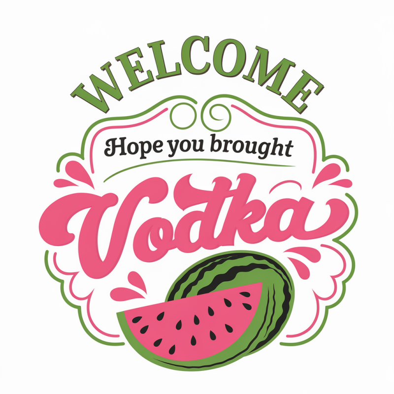 FreshPrints Watermelon Vodka Graphic T-Shirt