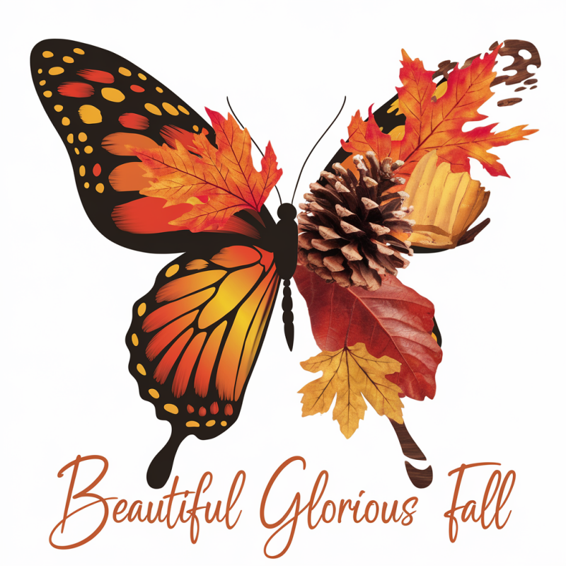 Autumn Butterfly Graphic T-Shirt