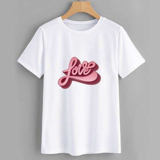 Love Graphic Tee - Stylish Casual White T-Shirt