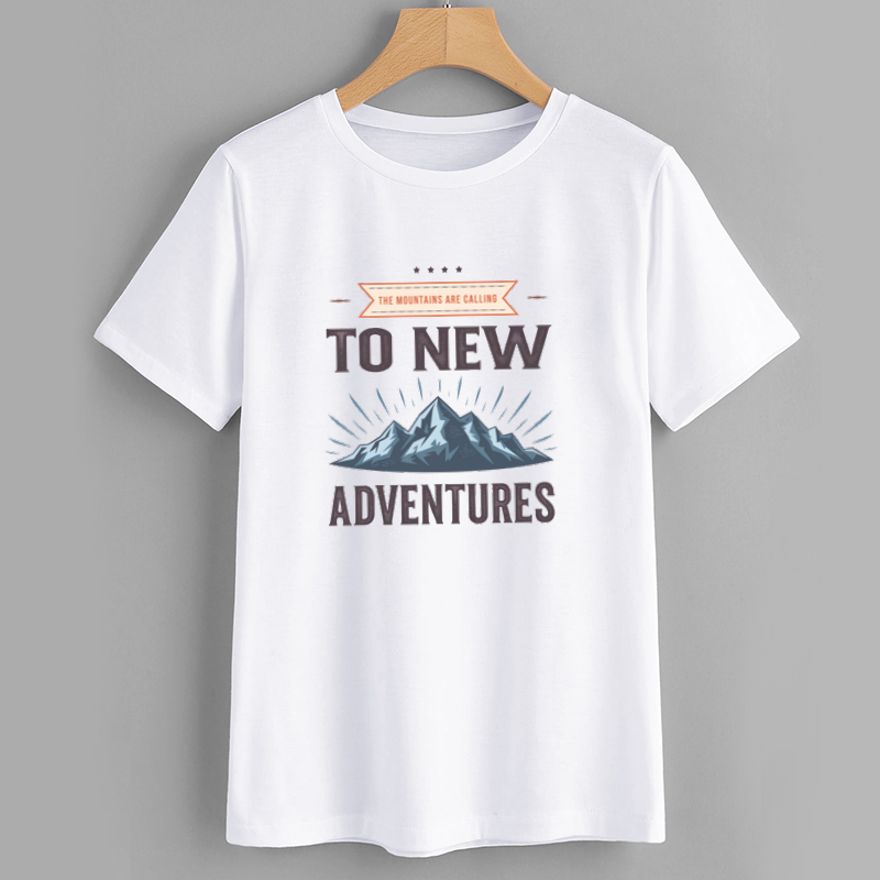 Adventure Mountain Cotton T-Shirt Casual Outdoor