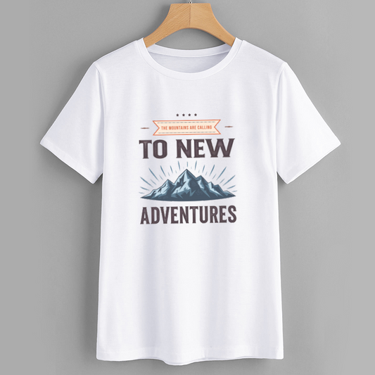 Adventure Mountain Cotton T-Shirt Casual Outdoor