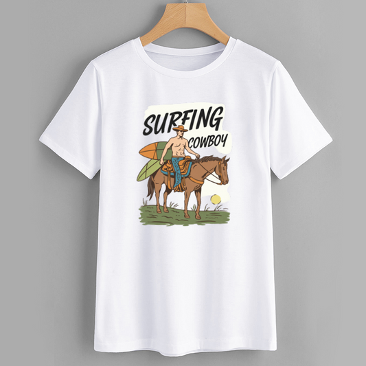 Surfing Cowboy Graphic T-Shirt
