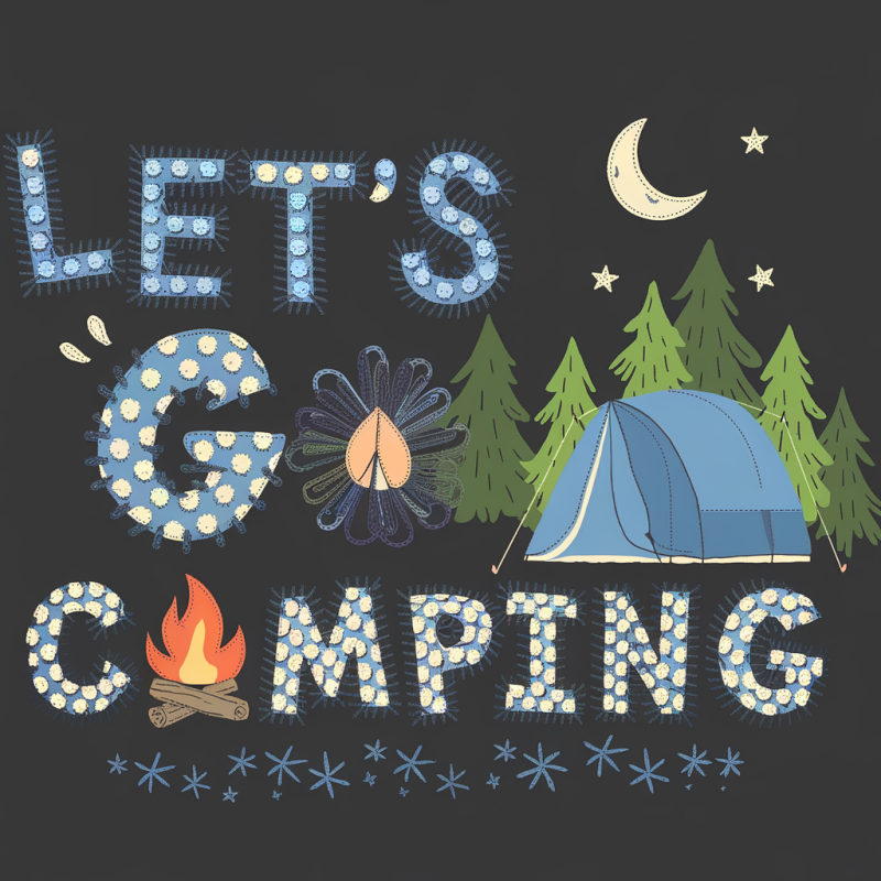 Let's Go Camping Graphic T-Shirt for Outdoor Adventures