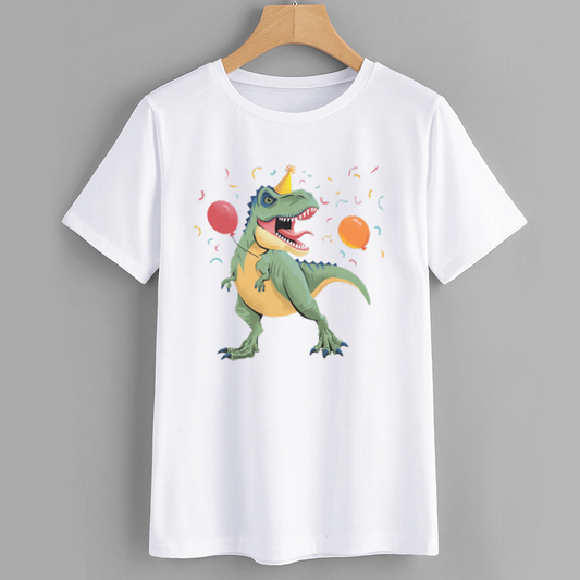 Cute Cartoon Dinosaur Party T-Shirt for Kids
