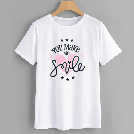 Smile Heart Cotton Graphic T-Shirt