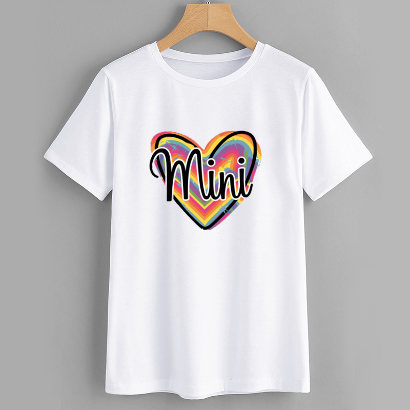 Mini Colorful Heart Graphic T-Shirt