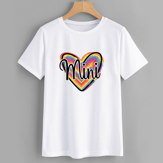 Mini Colorful Heart Graphic T-Shirt
