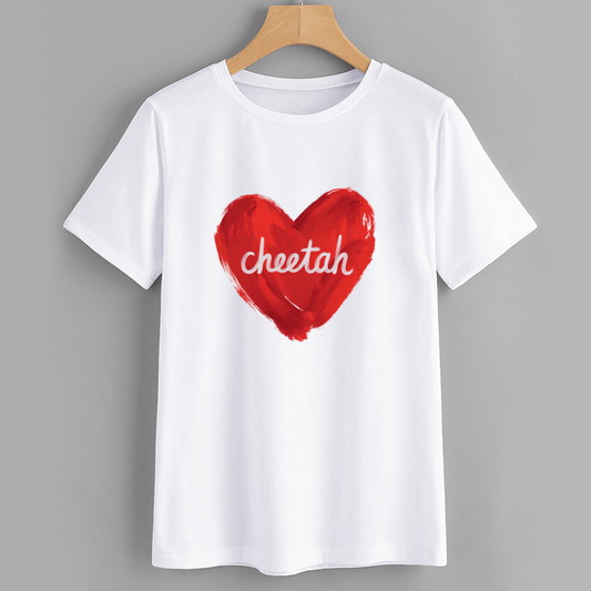 Heart Cheetah Graphic T-Shirt