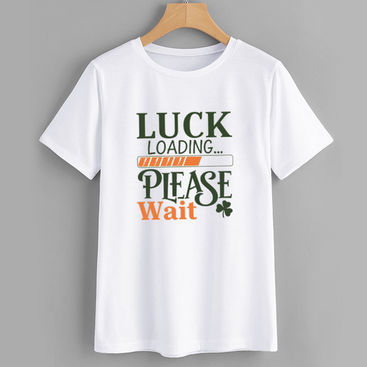 Brand Luck Loading Cotton T-Shirt Casual Short Sleeve