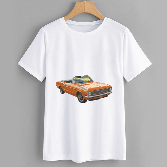 Vintage Orange Convertible Car Graphic T-Shirt
