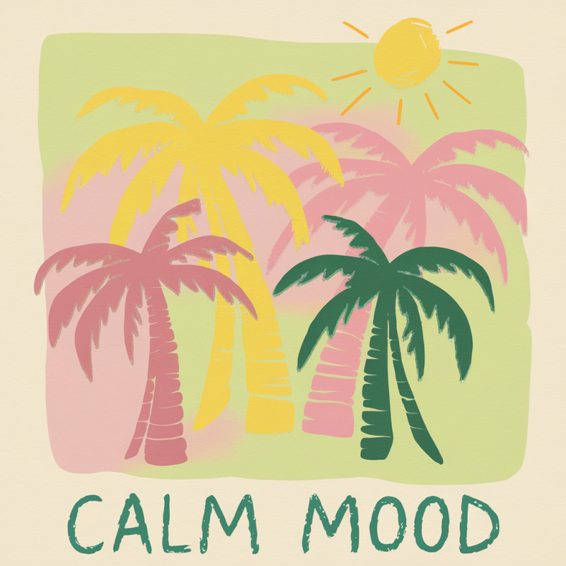 Calm Mood Palm Tree Graphic T-Shirt