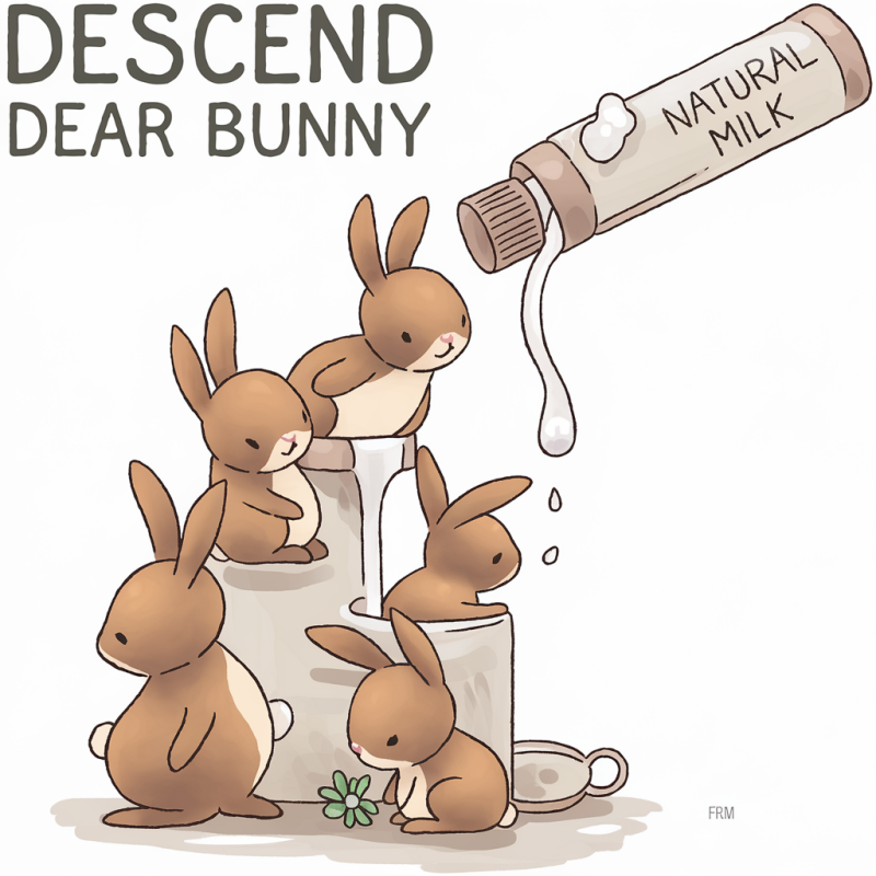 Cute Bunny Natural Milk Graphic T-Shirt