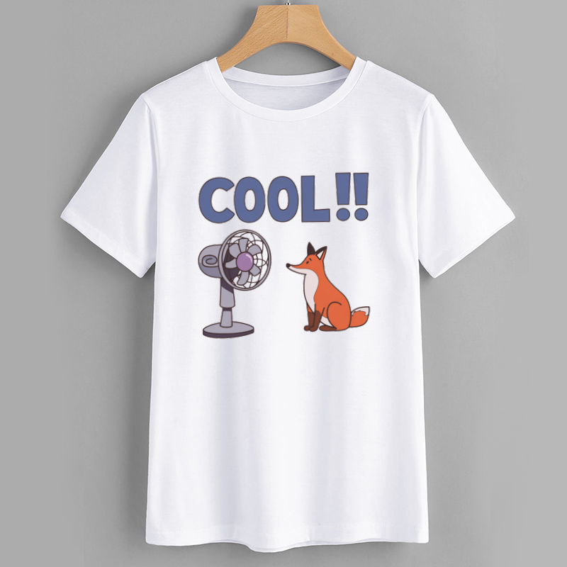 Cool Fox Graphic T-Shirt with Fan Design