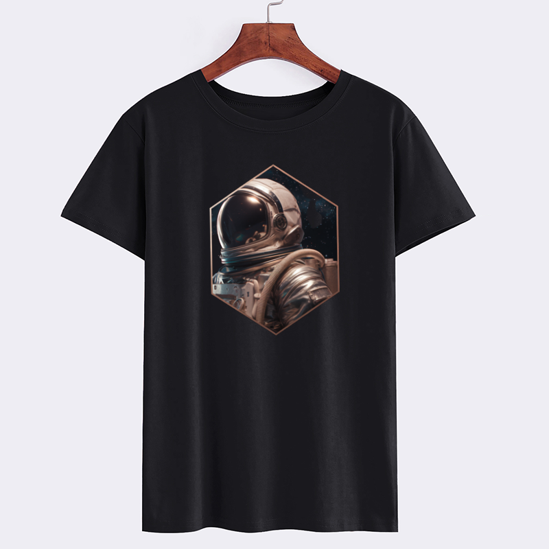 Astronaut Graphic Black T-Shirt - Unique Space Design
