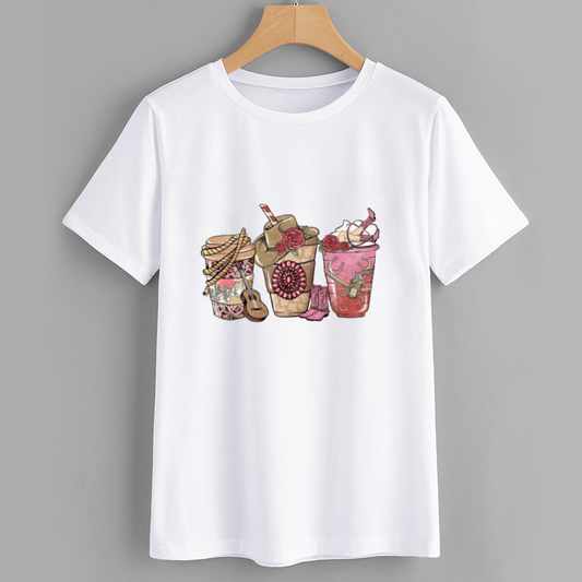 Artistic Drink Illustration Graphic T-Shirt
