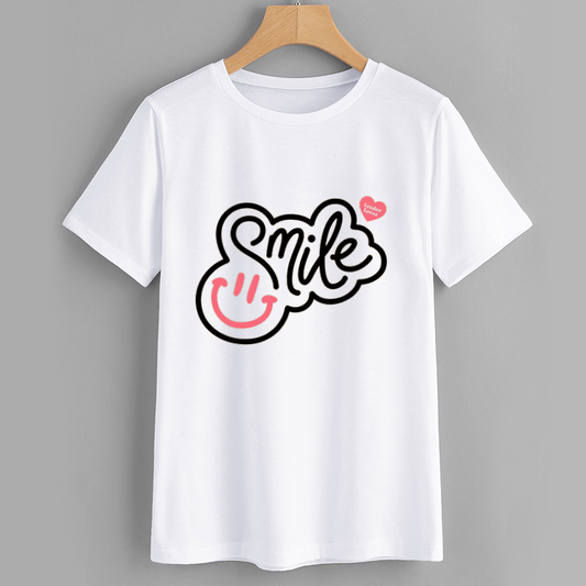Smile Graphic White T-Shirt
