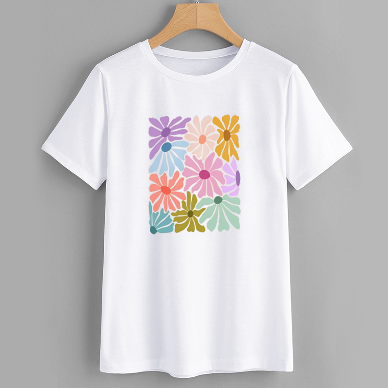 Colorful Floral Graphic T-Shirt for Casual Wear
