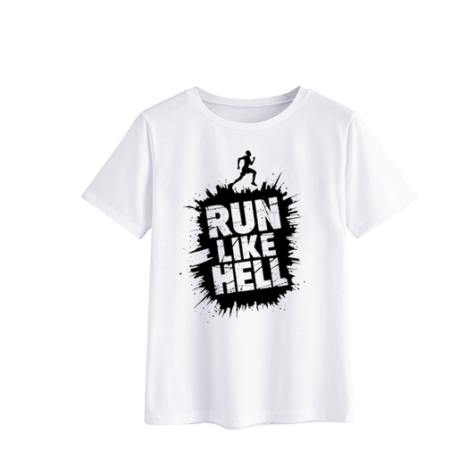 RUN LIKE HELL Motivational Graphic T-Shirt - Fitness Apparel
