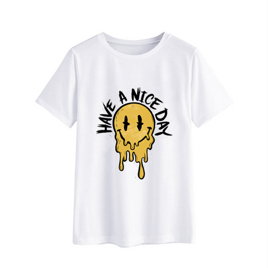 Dripping Smiley Face Graphic T-Shirt