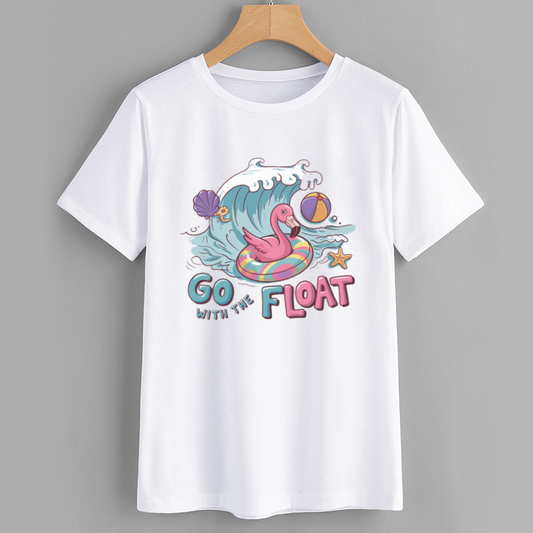 Summer Flamingo Float Graphic T-Shirt