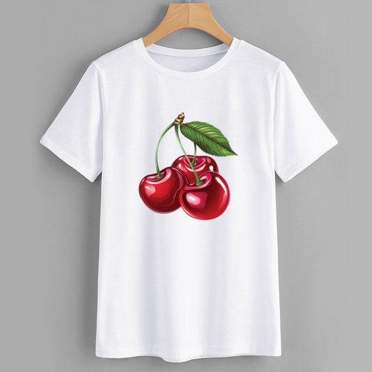 Premium Cotton Cherry Graphic T-Shirt