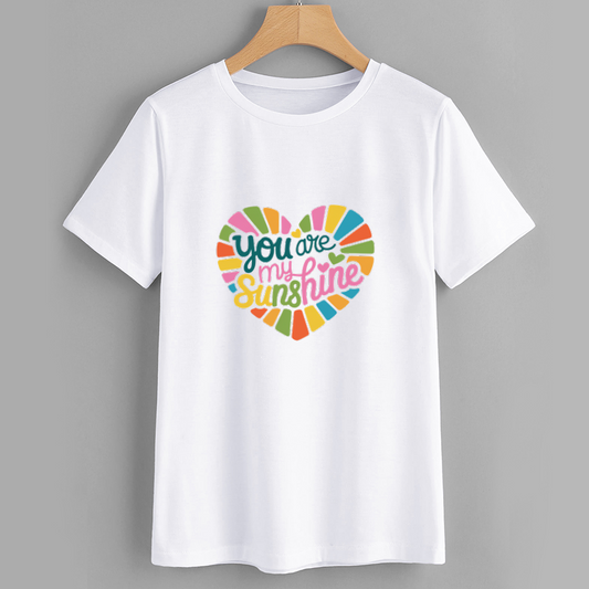 Sunshine Heart Colorful Graphic Cotton T-Shirt