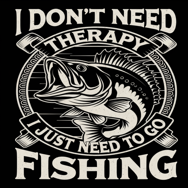 Fishing Therapy Graphic T-Shirt for Anglers