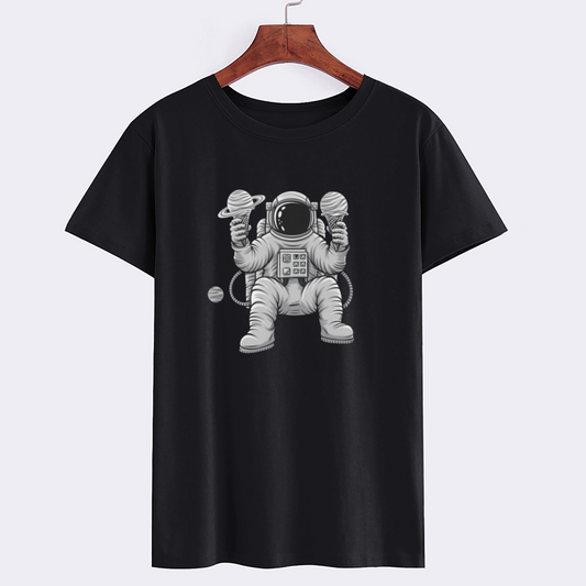 Galaxy Explorer Graphic T-Shirt - Astronaut with Planets