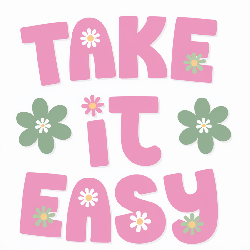 Floral Graphic Tee - Take It Easy T-Shirt