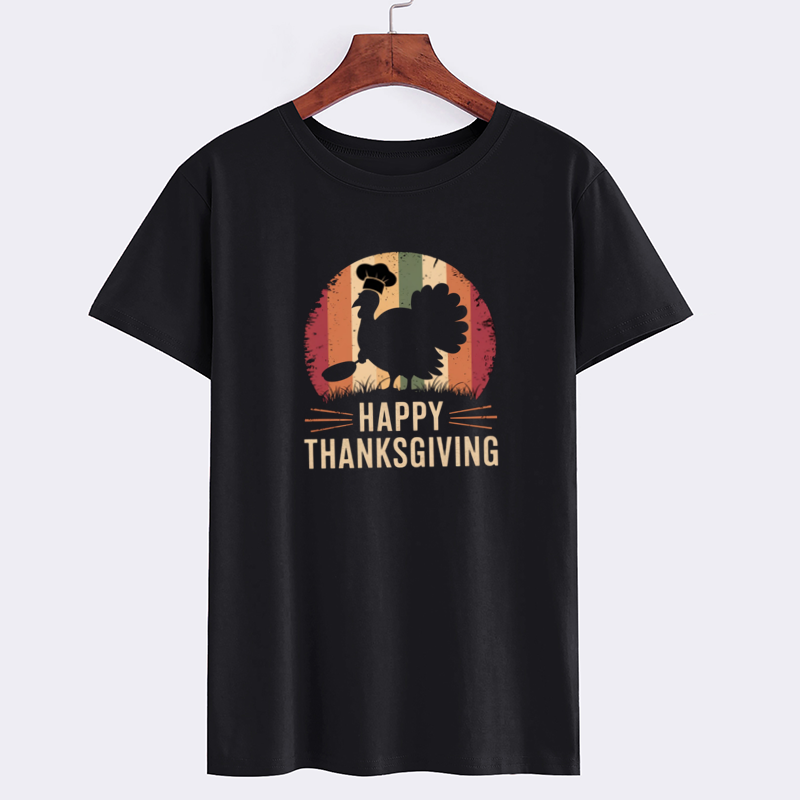 Happy Thanksgiving Turkey Graphic T-Shirt