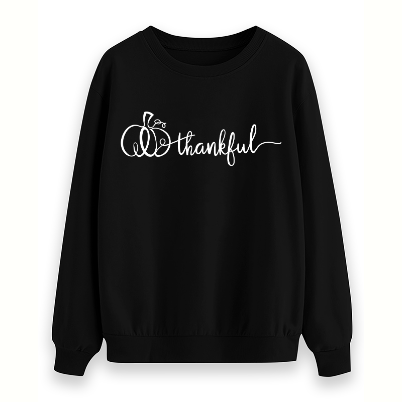Thankful Sweatshirt with Pumpkin Design