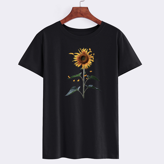 Sunflower Graphic Black T-Shirt