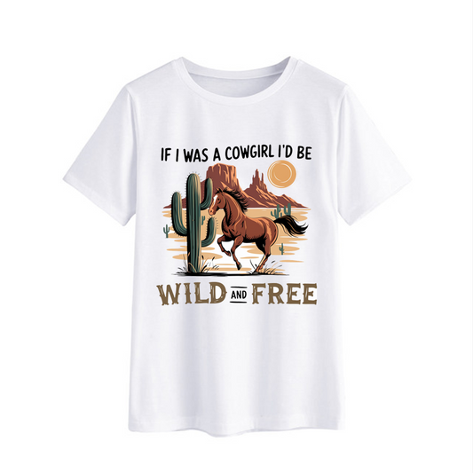 Cowgirl Graphic T-Shirt Wild and Free