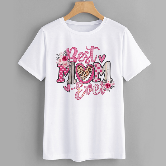 Best Mom Ever Floral Graphic T-Shirt