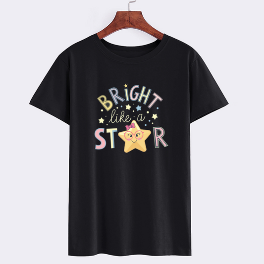 Bright Like a Star Cotton Graphic T-Shirt