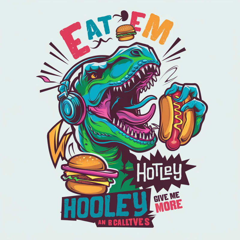 Dino Munchies T-Shirt - Eat 'Em Hotley Graphic Tee