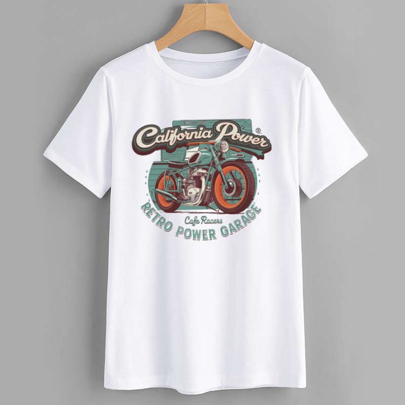 California Power Retro Motorcycle Graphic T-Shirt